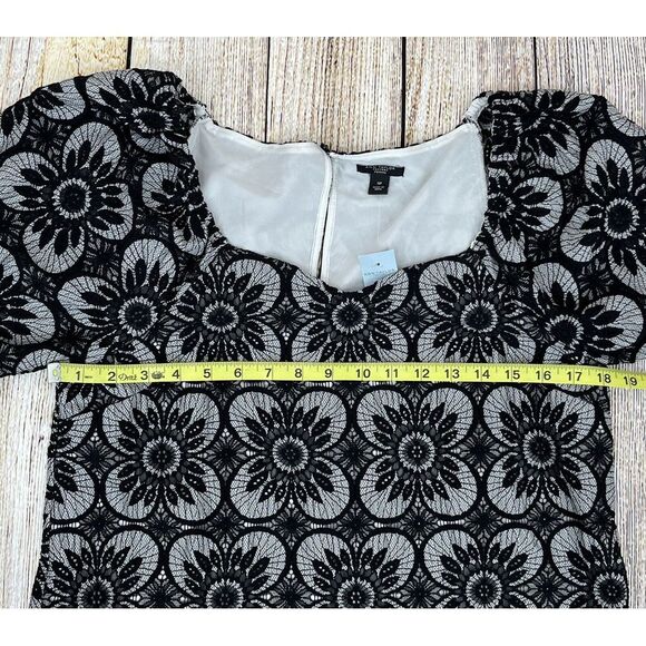 Ann Taylor Black Lace Cocktail Dress Size 10 Petite Floral Short Sleeve NWT‎ - Picture 5 of 8